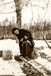in the snow with Brandon